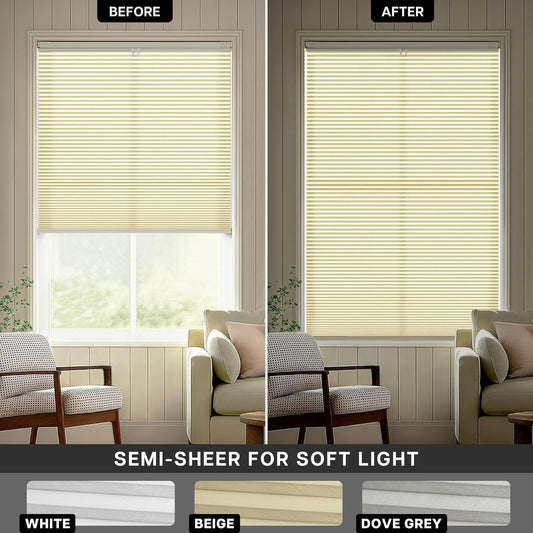 No Drill Custom Light Filtering Top Down Bottom Up Cellular Shades