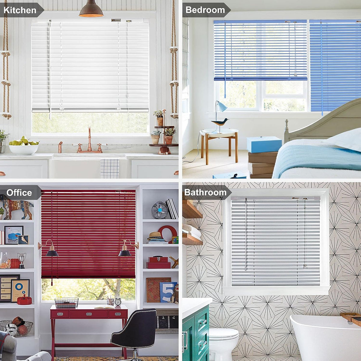 No Drill Custom Aluminum Mini Blinds