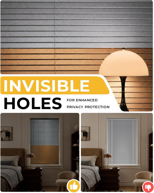 No-Drill Custom Two-Tone L-Slat Privacy Aluminum Blinds