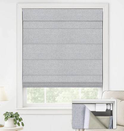 No-Drill-Blackout-Fabric-Roman-Shades-Linen-Gray