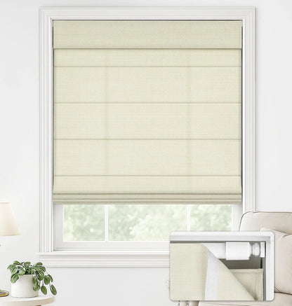 No Drill Standard Size Premium Light Filtering Fabric Roman Shades