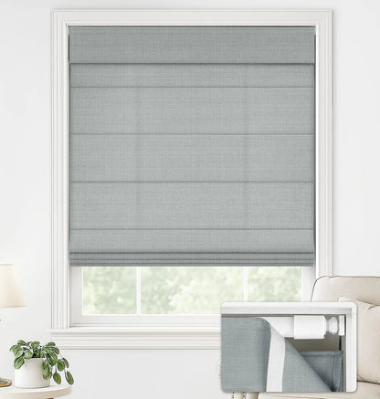 No Drill Standard Size Premium Light Filtering Fabric Roman Shades