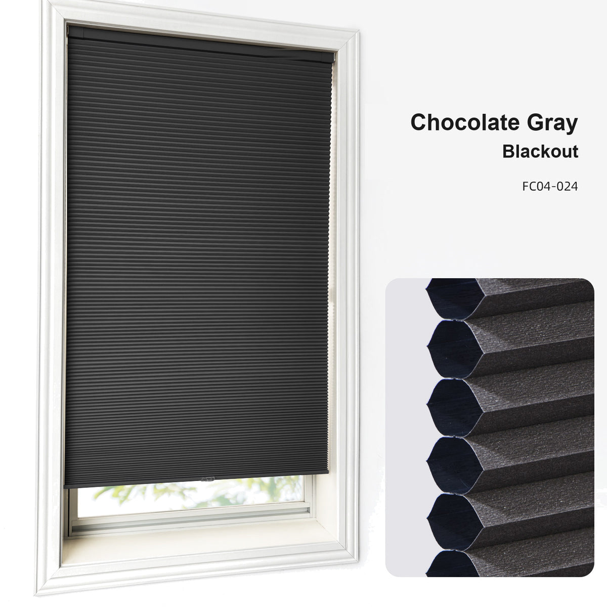 No Drill Custom Blackout Cellular Shades (MP)