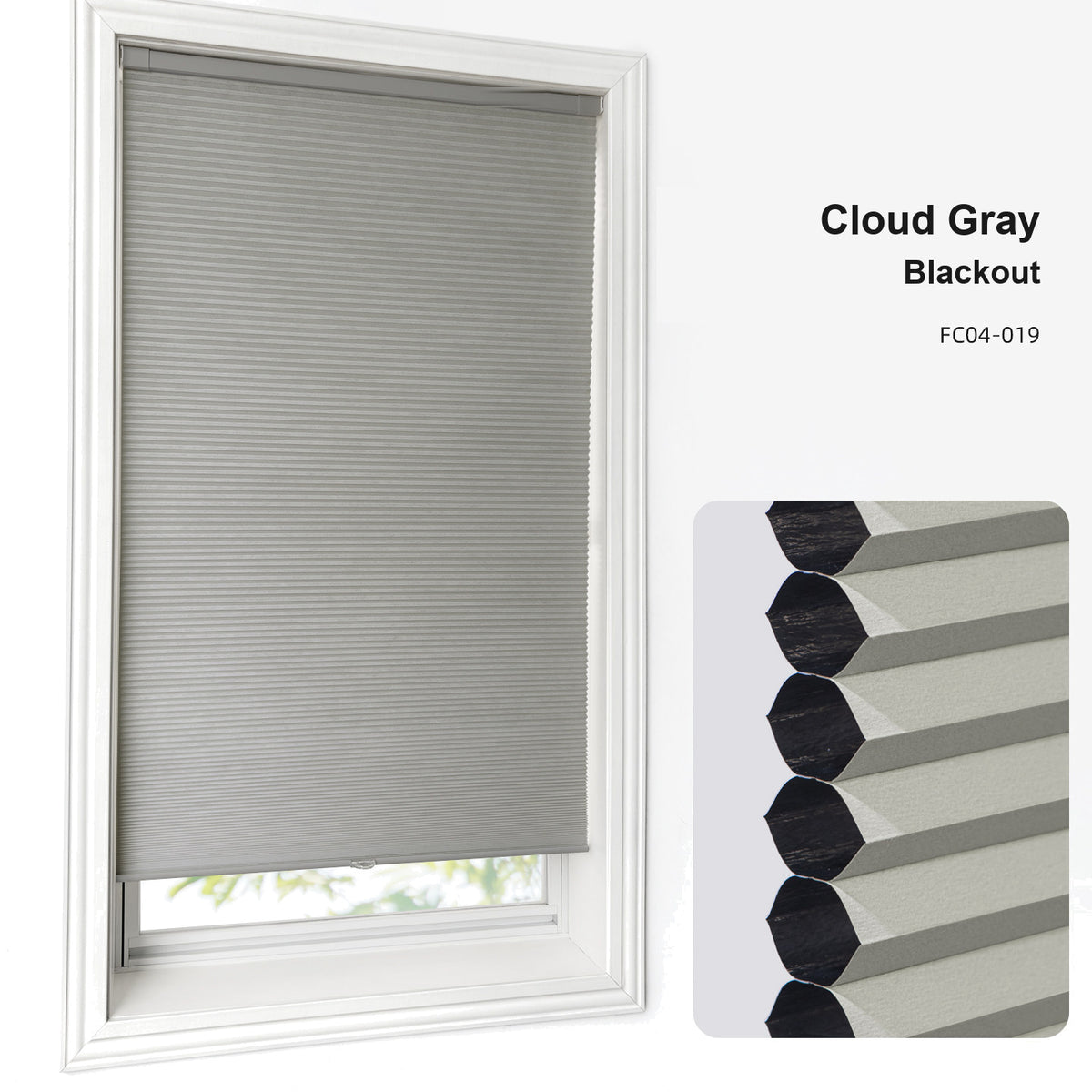 No Drill Custom Blackout Cellular Shades (MP)