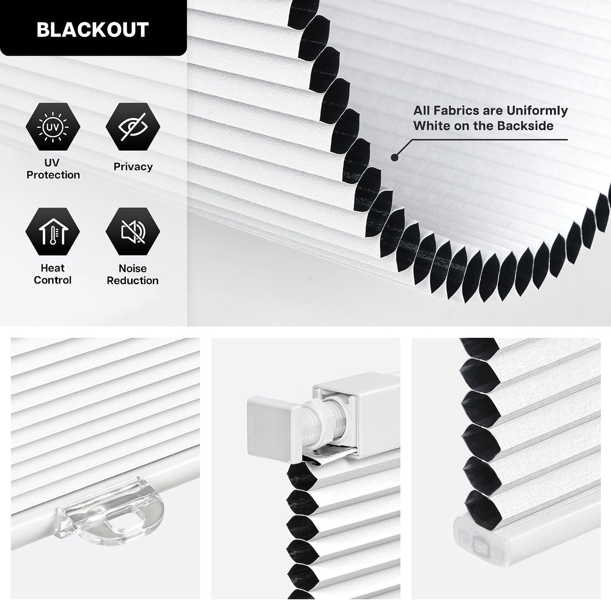 No Drill Custom Blackout Cellular Shades