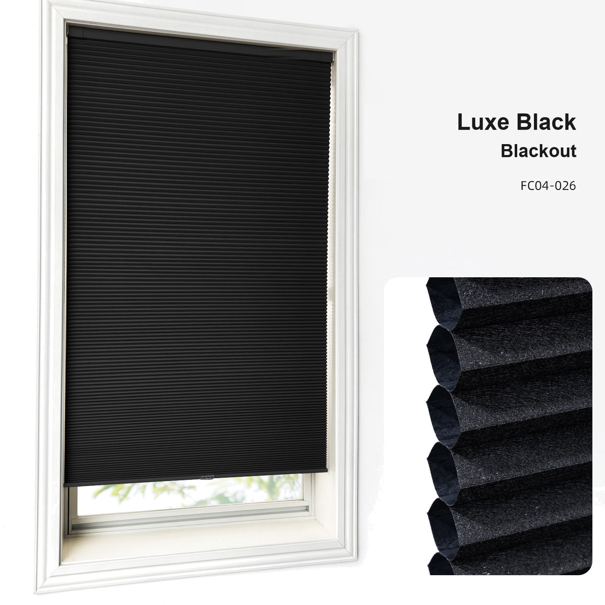 No Drill Custom Blackout Cellular Shades (MP)
