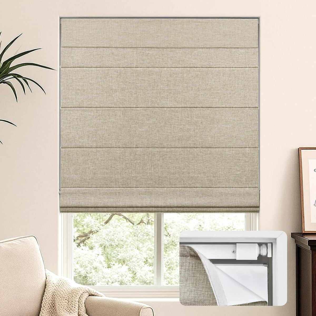 No Drill Custom Blackout Fabric Roman Shades Fabric Swatch