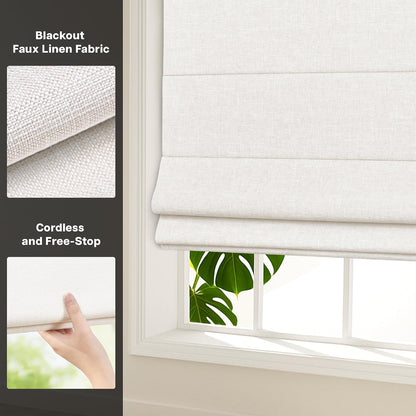 No Drill Custom Blackout Fabric Roman Shades