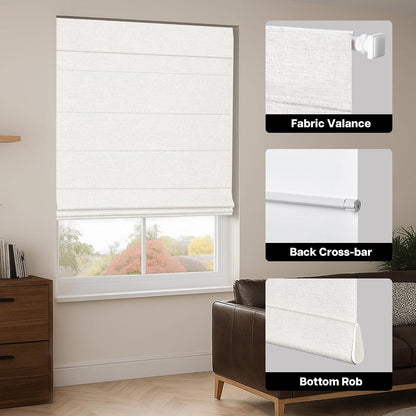 No Drill Custom Blackout Fabric Roman Shades