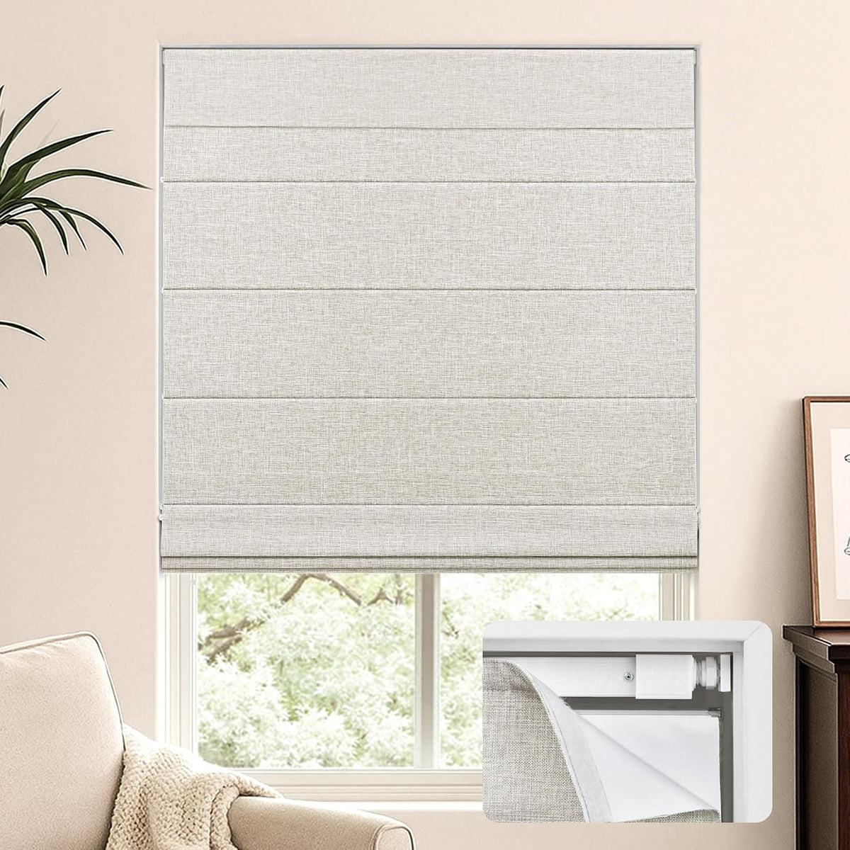 No Drill Custom Blackout Fabric Roman Shades Fabric Swatch