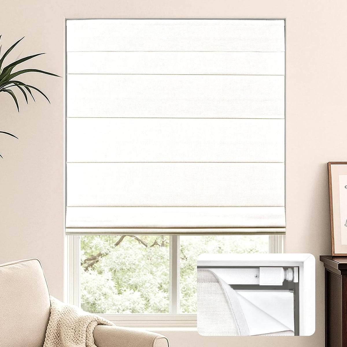No Drill Custom Blackout Fabric Roman Shades Fabric Swatch
