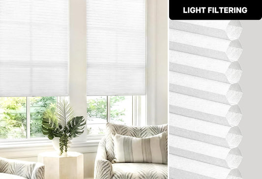 No Drill Custom Light Filtering Cellular Shades