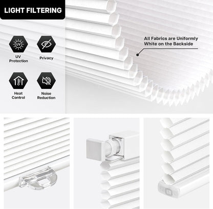 No Drill Custom Light Filtering Cellular Shades