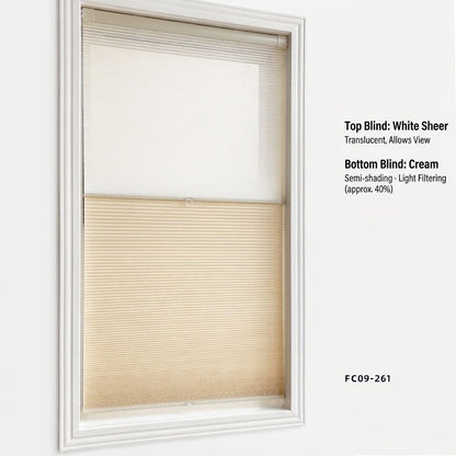 No Drill Custom Day & Night Cellular Shades, Sheer & Light Filtering (MP)