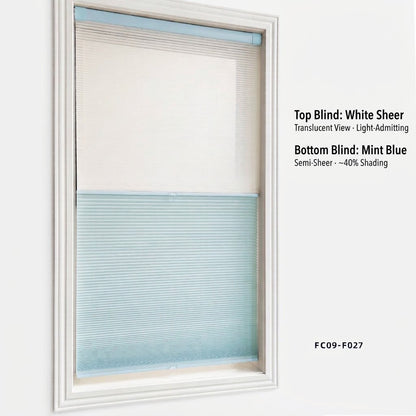 No Drill Custom Day & Night Cellular Shades, Sheer & Light Filtering (MP)