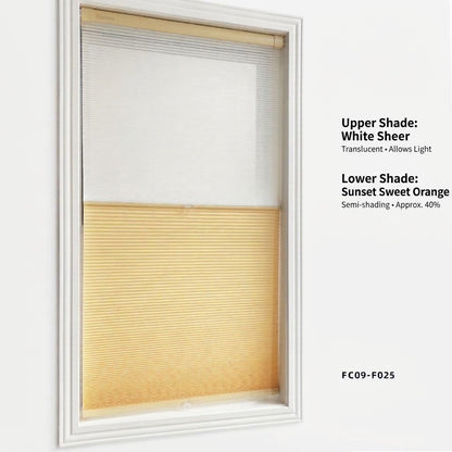 No Drill Custom Day & Night Cellular Shades, Sheer & Light Filtering (MP)