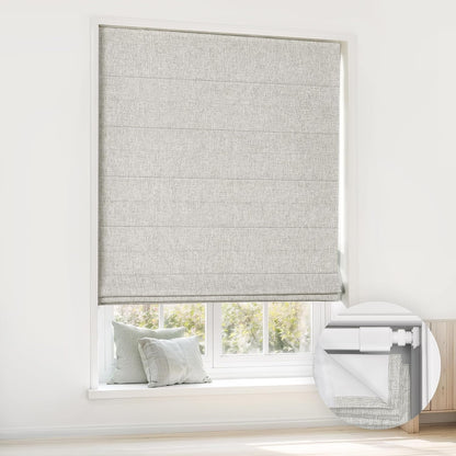 No Drill Custom Room Darkening Fabric Roman Shades