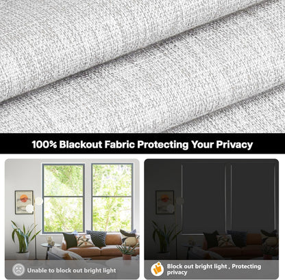 No Drill Custom Room Darkening Fabric Roman Shades