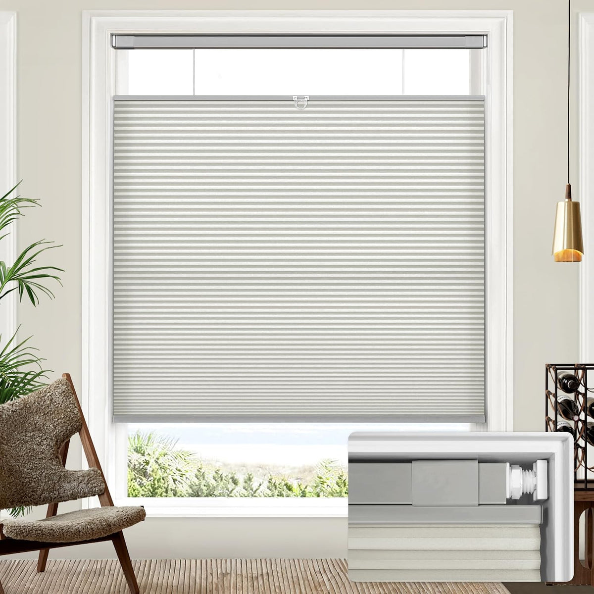 No Drill Custom Light Filtering Top Down Bottom Up Cellular Shades Fabric Swatch