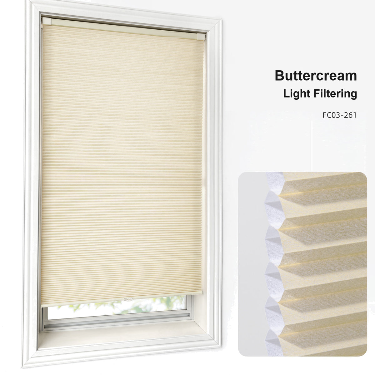 No Drill Custom Light Filtering Cellular Shades (MP)