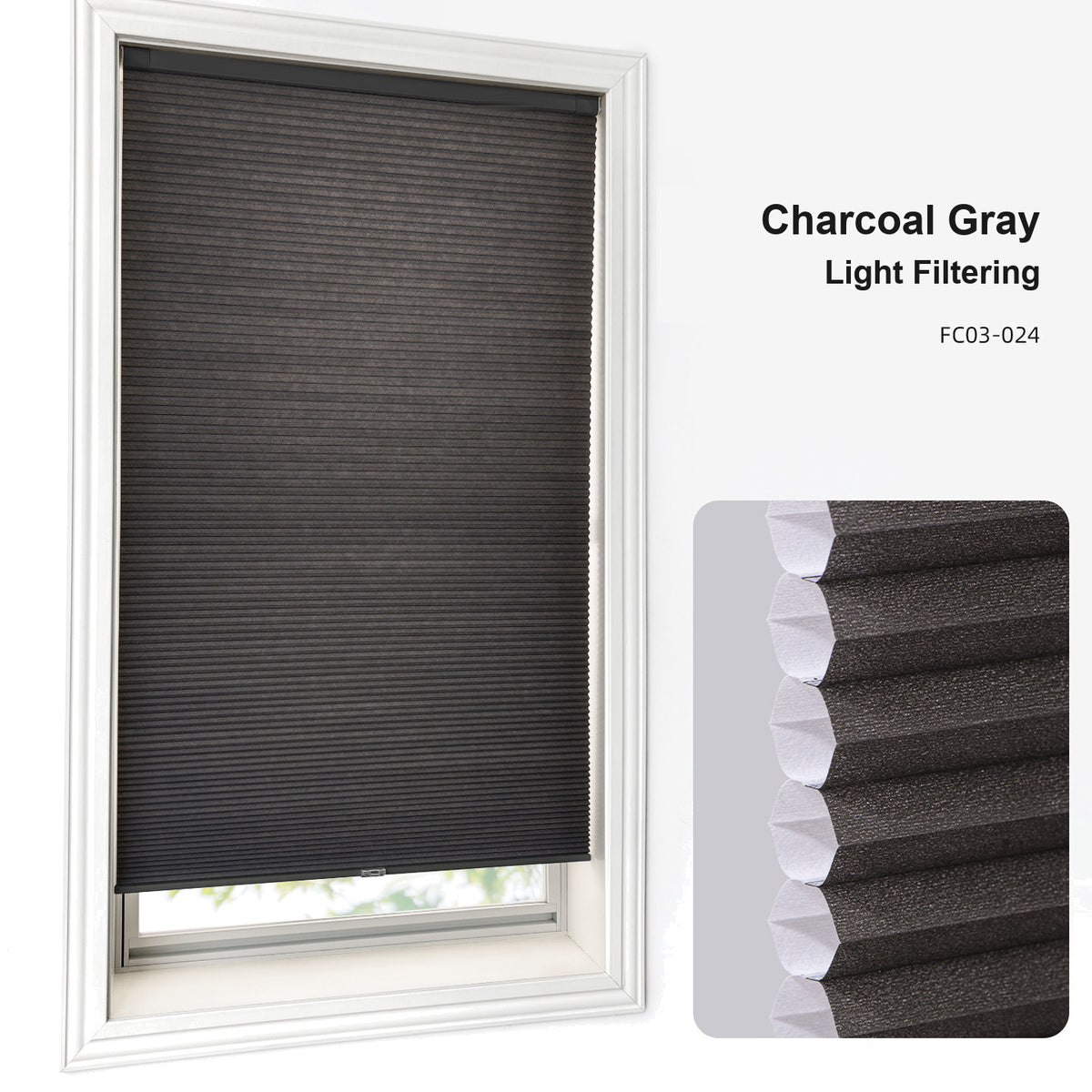 No Drill Custom Light Filtering Cellular Shades (MP)