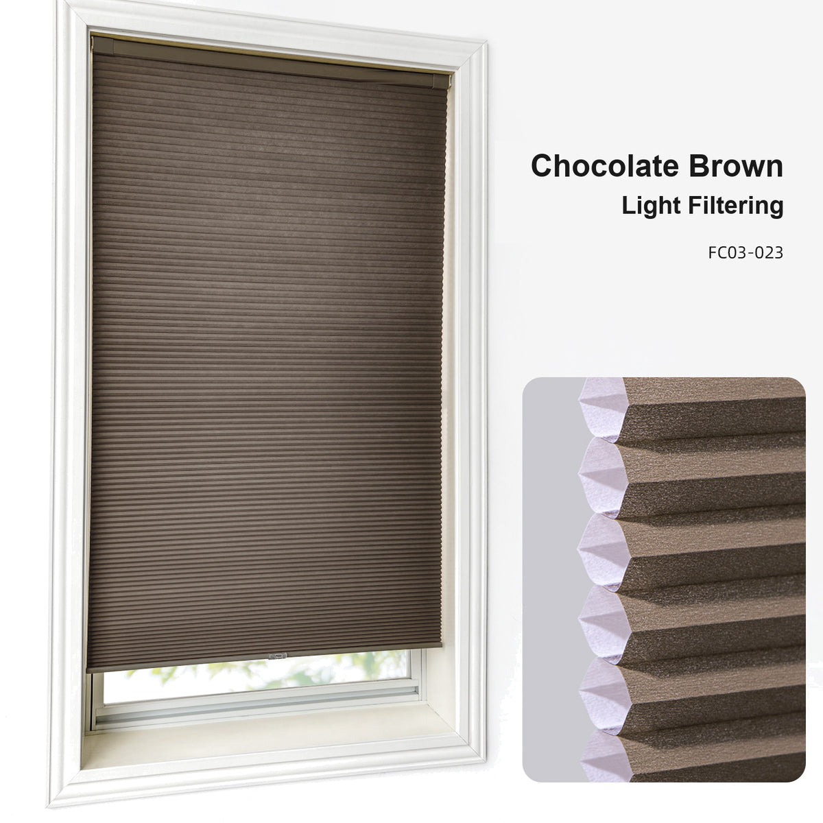 No Drill Custom Light Filtering Cellular Shades (MP)