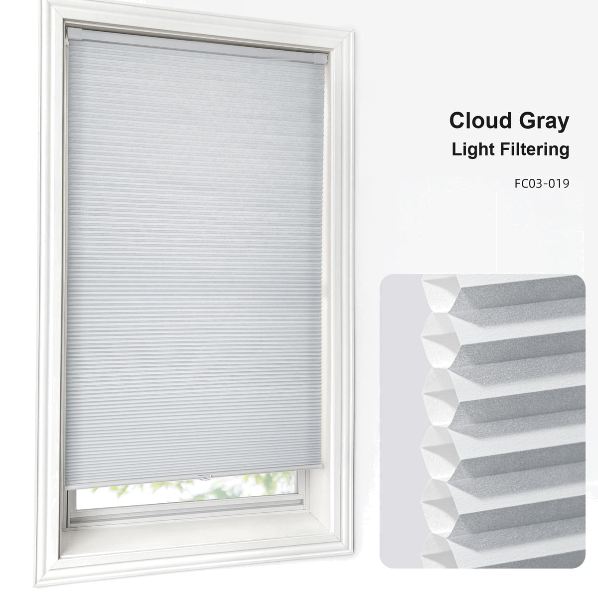 No Drill Custom Light Filtering Cellular Shades (MP)