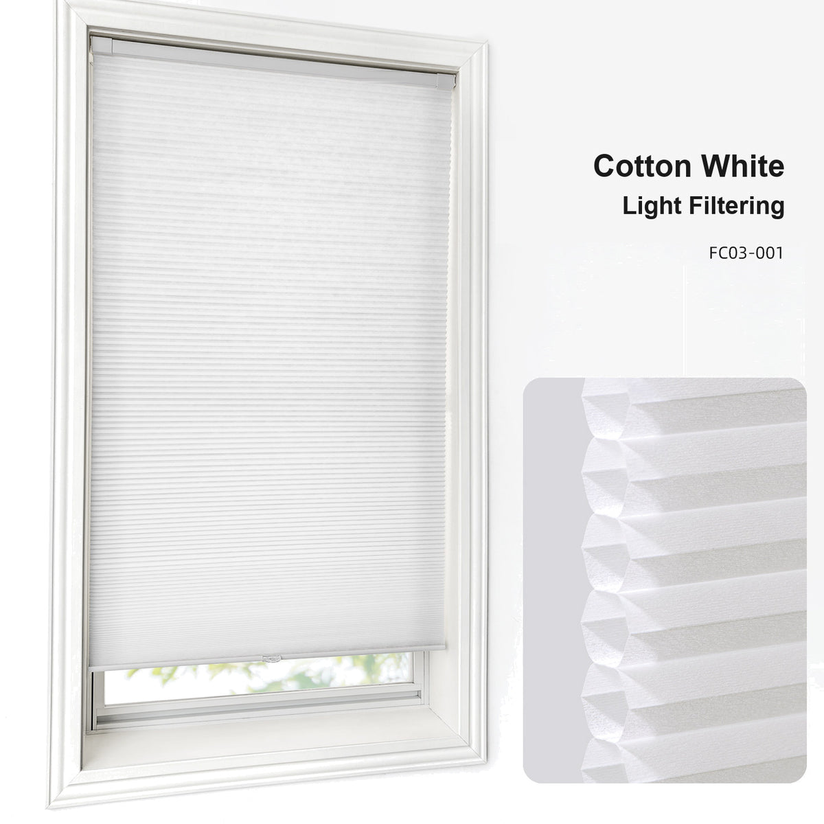 No Drill Custom Light Filtering Cellular Shades (MP)