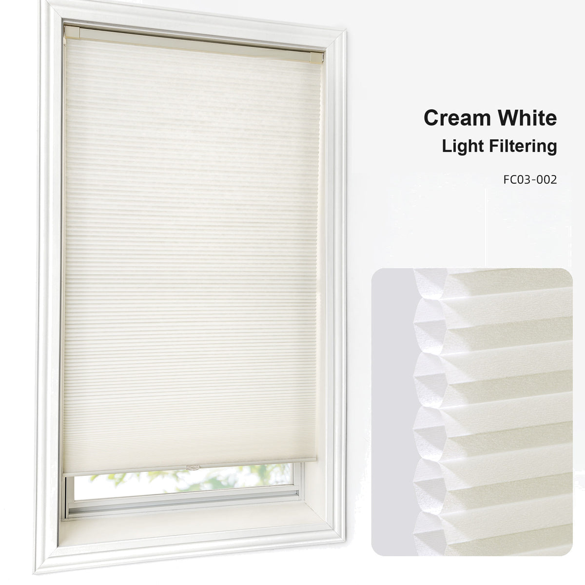 No Drill Custom Light Filtering Cellular Shades (MP)