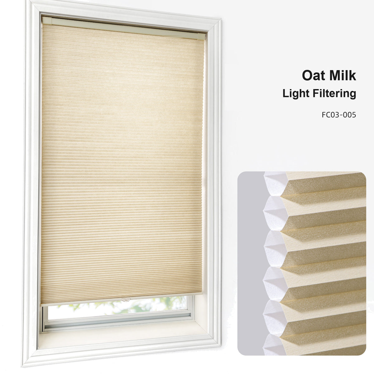 No Drill Custom Light Filtering Cellular Shades (MP)
