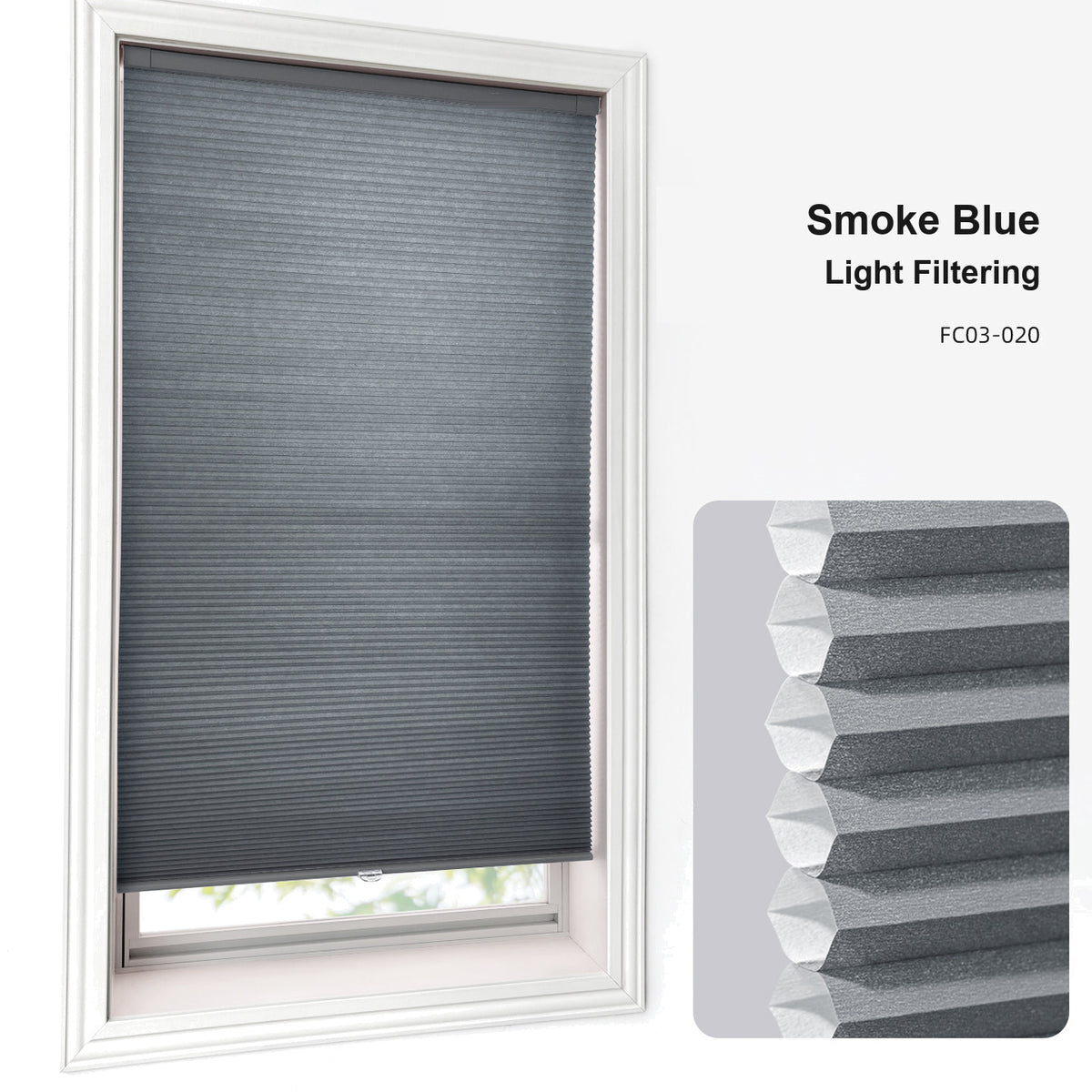 No Drill Custom Light Filtering Cellular Shades (MP)