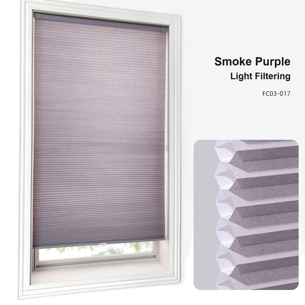 No Drill Custom Light Filtering Cellular Shades (MP)