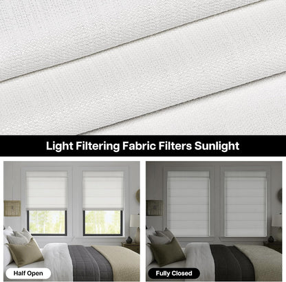 No Drill Custom Light Filtering Fabric Roman Shades