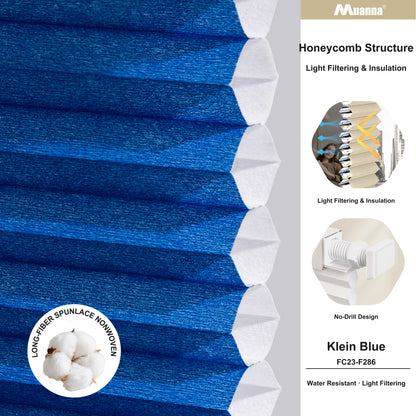 No Drill Custom Light Filtering Cellular Shades, Water Resistant, Top Down Bottom Up with Magnet (MP)
