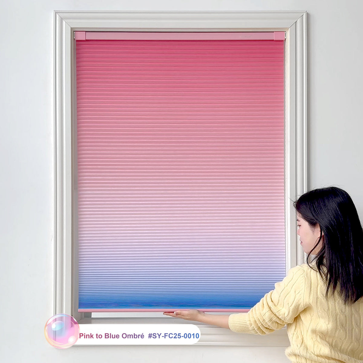 No Drill Custom Ombré Light Filtering Cellular Shades (MP)