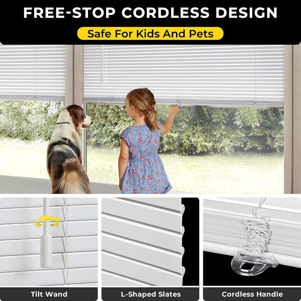 No Drill Custom Premium Aluminum L-Slat Mini Blinds