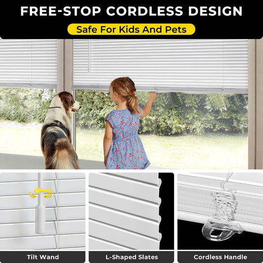 No Drill Custom Premium Aluminum L-Slat Mini Blinds