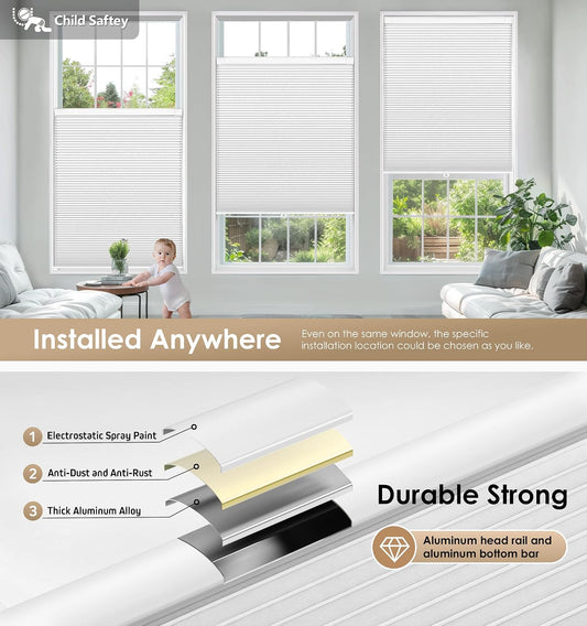 No Drill Premium Custom Blackout Cellular Shades