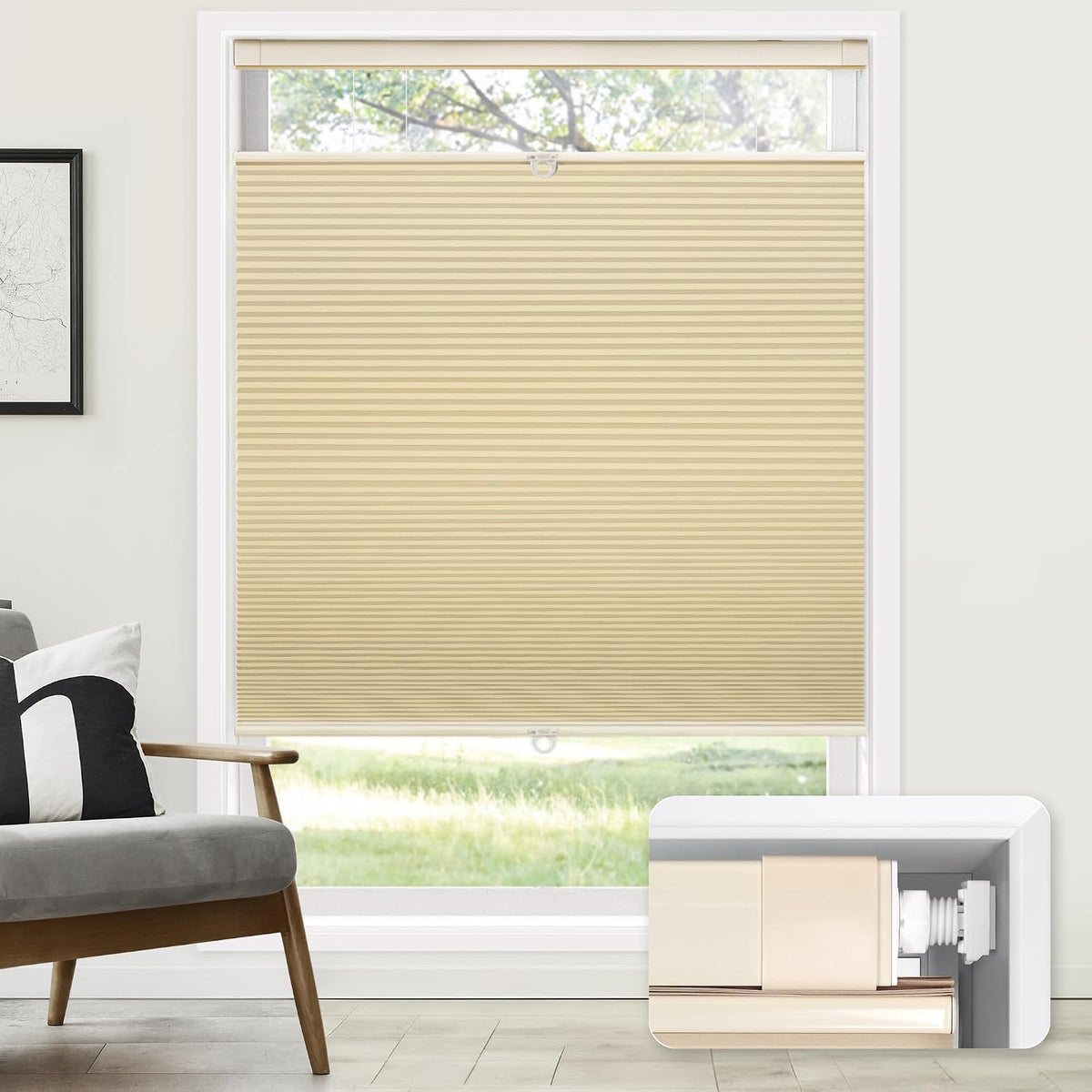 No Drill Premium Custom Blackout Top Down Bottom Up Cellular Shades Fabric Swatch
