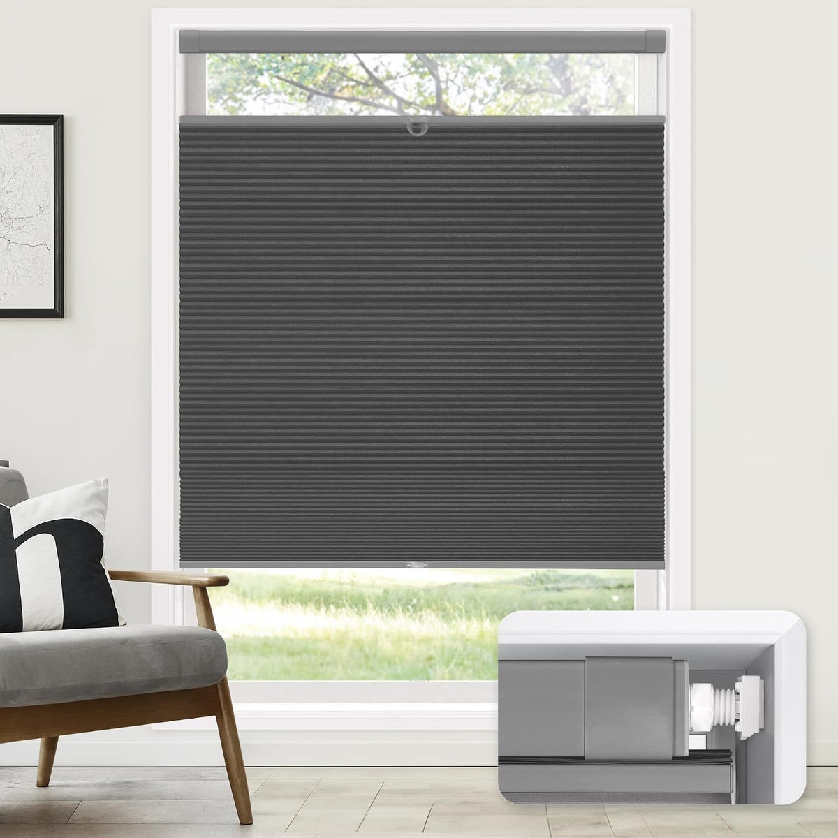 No Drill Premium Custom Blackout Top Down Bottom Up Cellular Shades Fabric Swatch