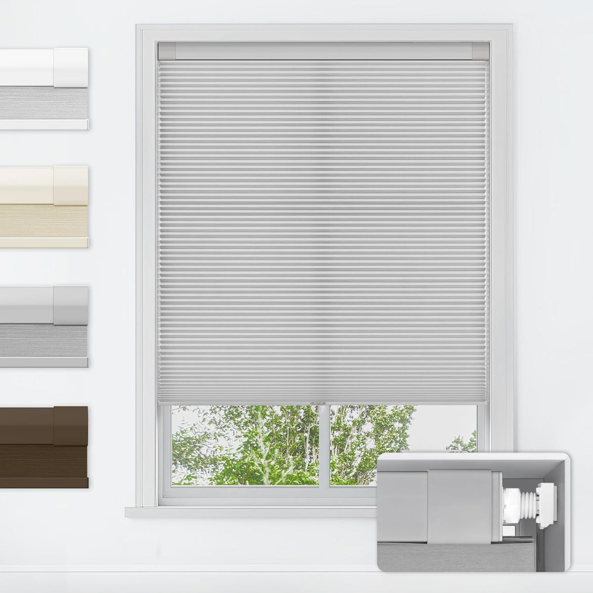 No Drill Premium Custom Light Filtering Cellular Shades Fabric Swatch