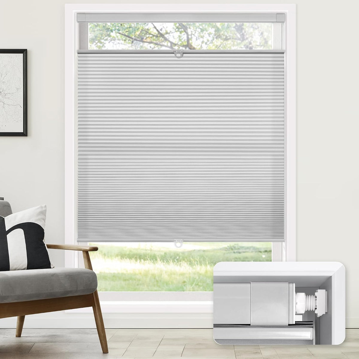 No Drill Premium Custom Light Filtering Top Down Bottom Up Cellular Shades Fabric Swatch
