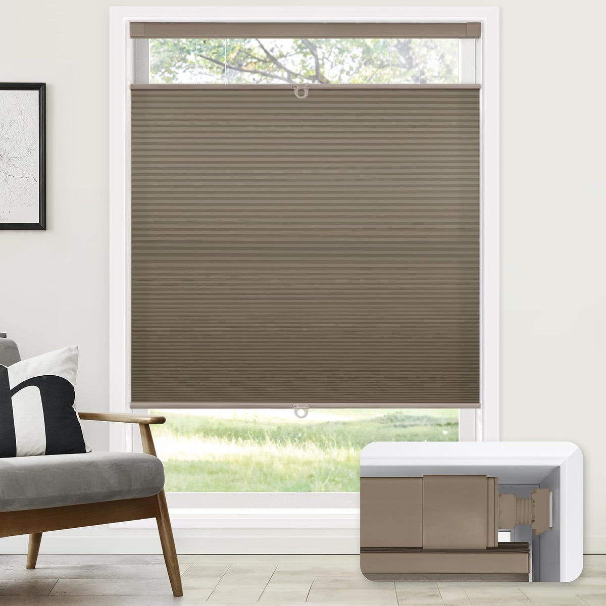 No Drill Premium Custom Light Filtering Top Down Bottom Up Cellular Shades Fabric Swatch