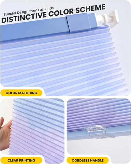 No Drill Custom Light Filtering Printed & Ombre Cellular Shade
