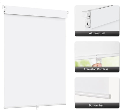 No Drill Custom Blackout Roller Shades