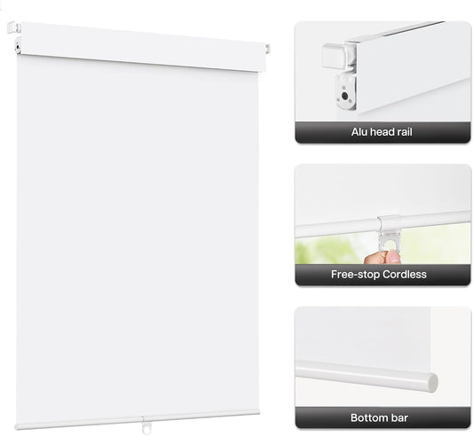 No Drill Custom Blackout Roller Shades