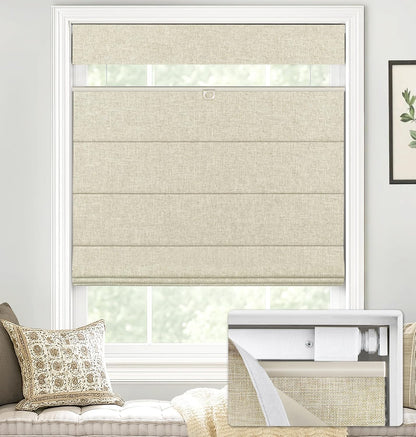 No Drill Custom Blackout Top Down Bottom Up Fabric Roman Shades