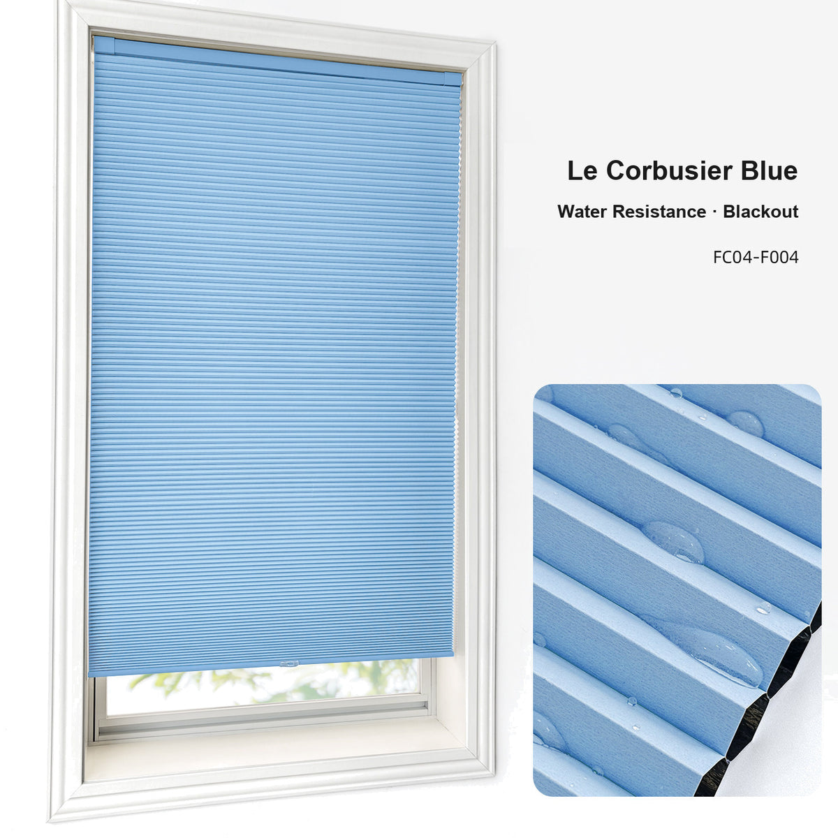 No Drill Custom Water Resistance Blackout Cellular Shades (MP)