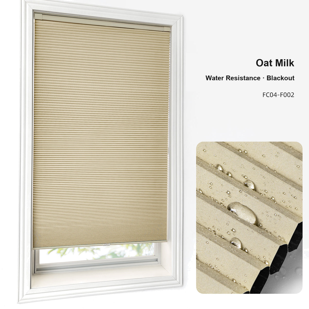 No Drill Custom Water Resistance Blackout Cellular Shades (MP)