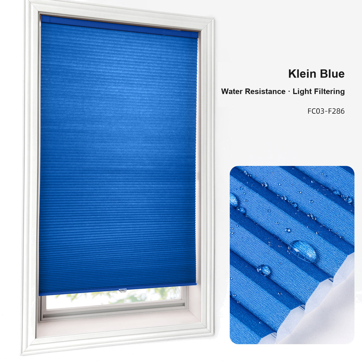 No Drill Custom Water Resistance Light Filtering Cellular Shades (MP)